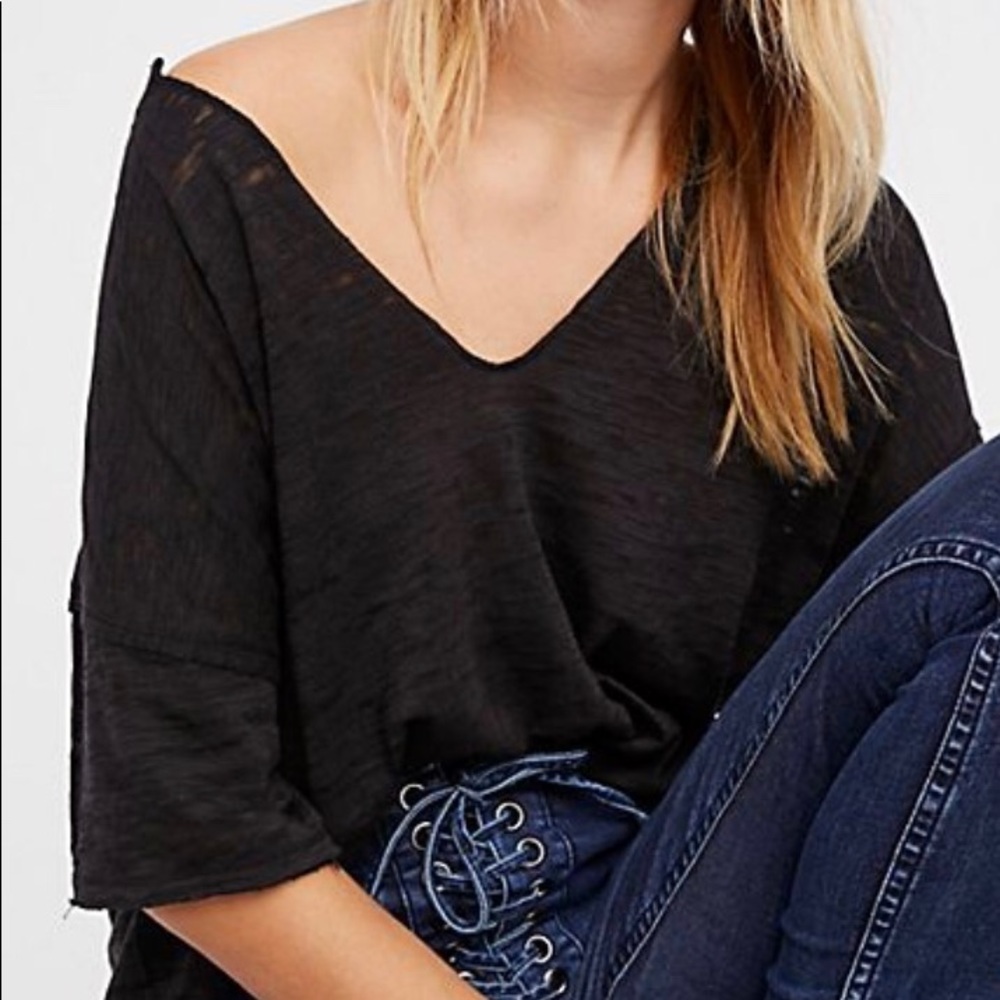 WE THE FREE (FREE PEOPLE) MADDIE BURNOUT TEE NWTS